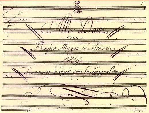 Portada de la Partitura original de la Opera (Editado por Panal)